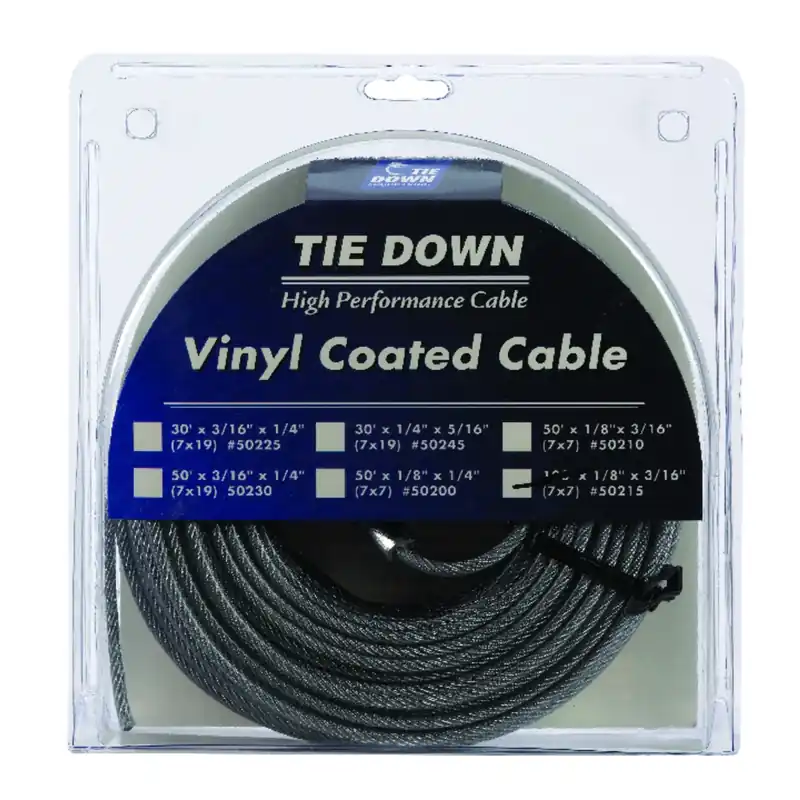 Vinyl Coated Galvanized Steel 1/8 In. Diameter X 100 Ft. Length Aircraft Cable