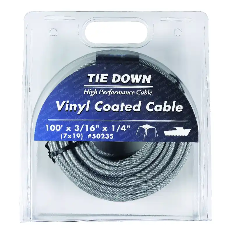 Vinyl Coated Galvanized Steel 3/16 In. Diameter X 100 Ft. Length Aircraft Cable