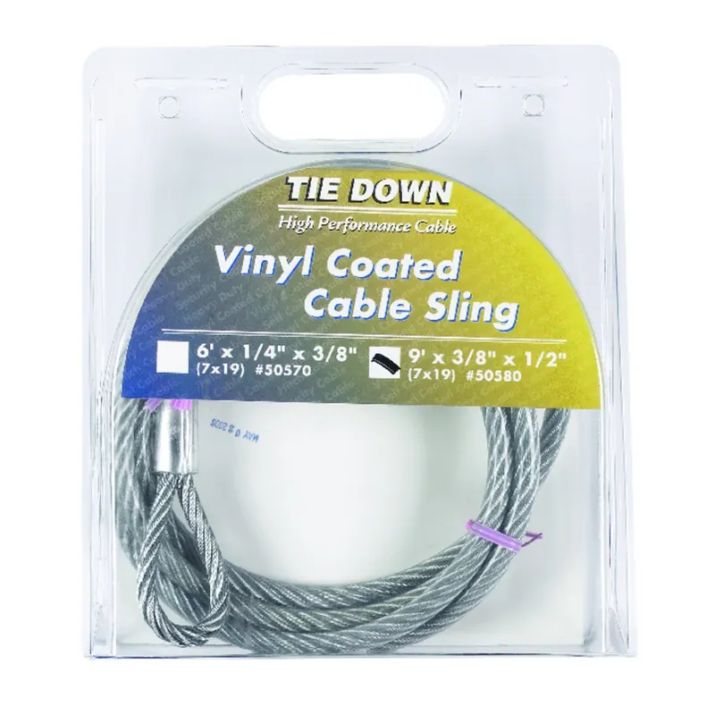 Clear Vinyl Galvanized Steel 3/8 In. Diameter X 9 Ft. Length Cable Sling