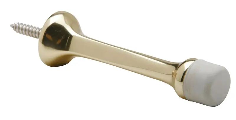 3-1/8 In. W X 7/8 In. L Metal Bright Brass Door Stop - Model Sps61mb-605
