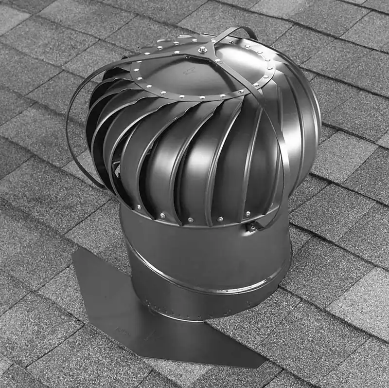 Airhawk Ventilation Turbine, External Brace, Aluminum, Mill Finish, 12 In.