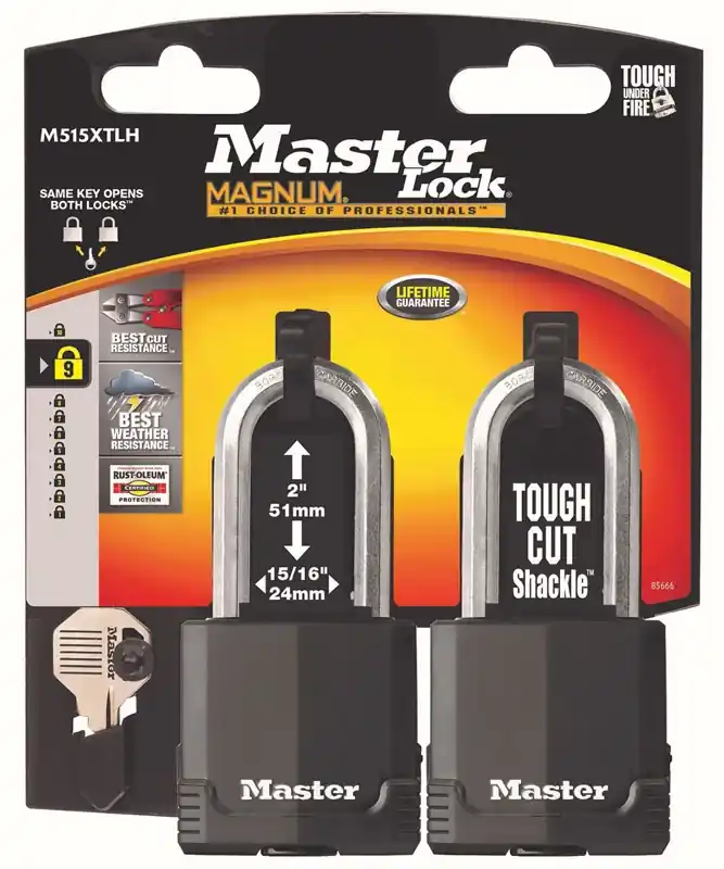 Master Lock Magnum 2 In. H X 1-5/16 In. W X 2 In. L Steel Ball Bearing Locking Weather-Resistant Pad