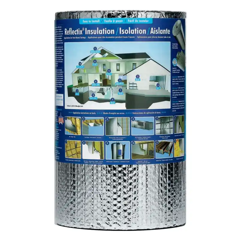 Reflective Insulation, Double Bubble Foil, Staple Tab, 16 In. X 25 Ft.