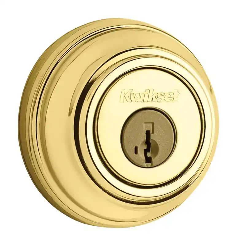 Signature Series Polished Brass Single Cylinder Deadbolt With Smartkey Security