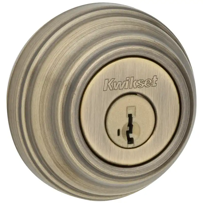 Smartkey Antique Brass Metal Deadbolt With Microban Technology And Grade 1 Security