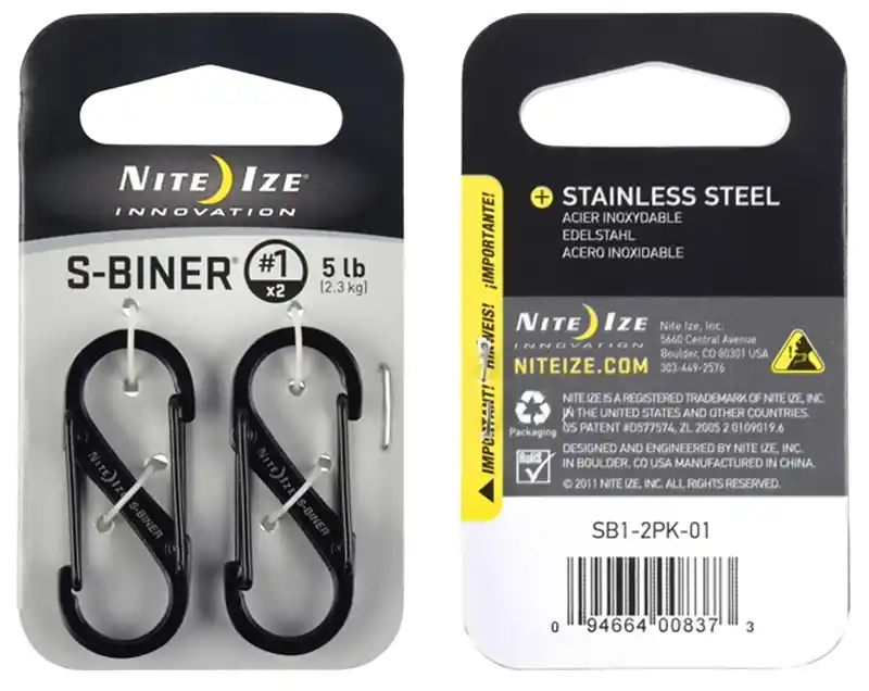 Nite Ize S-Biner Stainless Steel Black Dual Carabiner S-Biner