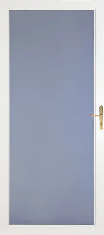 Storm Door, Full View, White Aluminum & Brass Handles, 36 X 81-In.