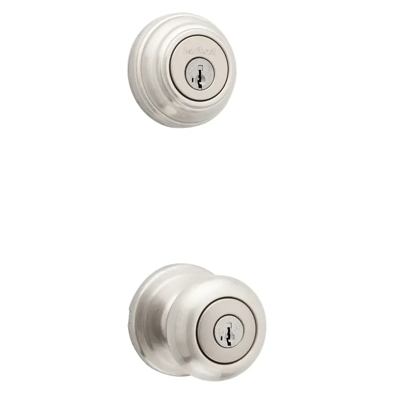 Satin Nickel Juno Knob/ Single Cylinder Deadbolt Combo Pack