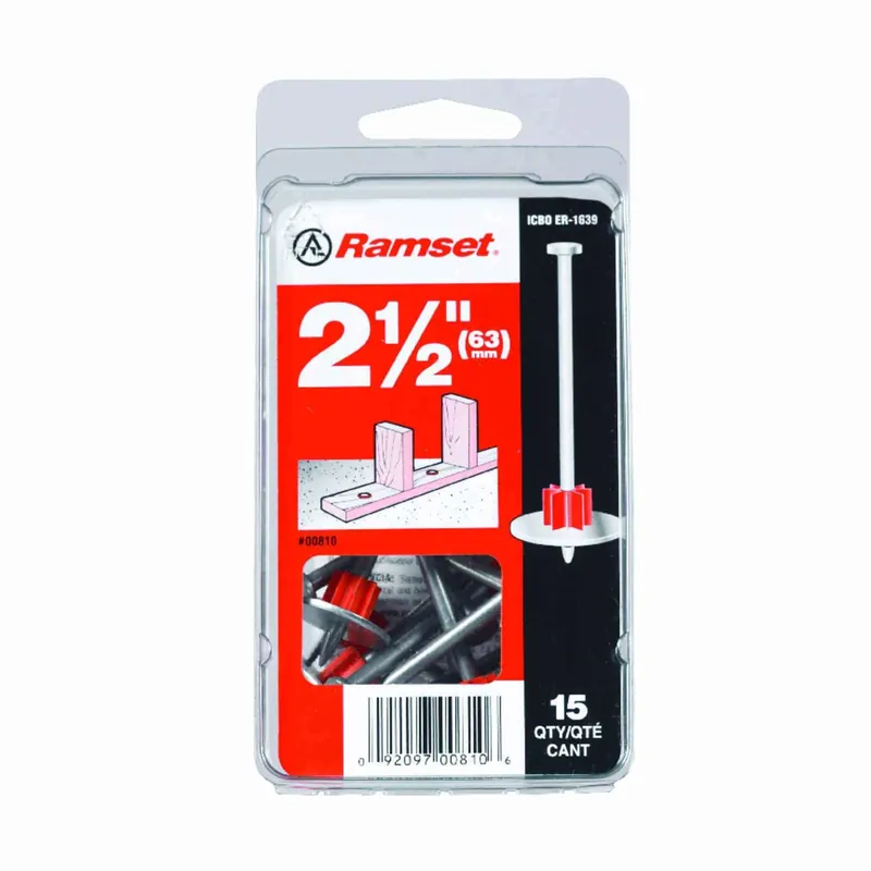 Ramset .3 In. D X 2-1/2 In. L Steel Round Head Drive Pin With Washer 15 Pk