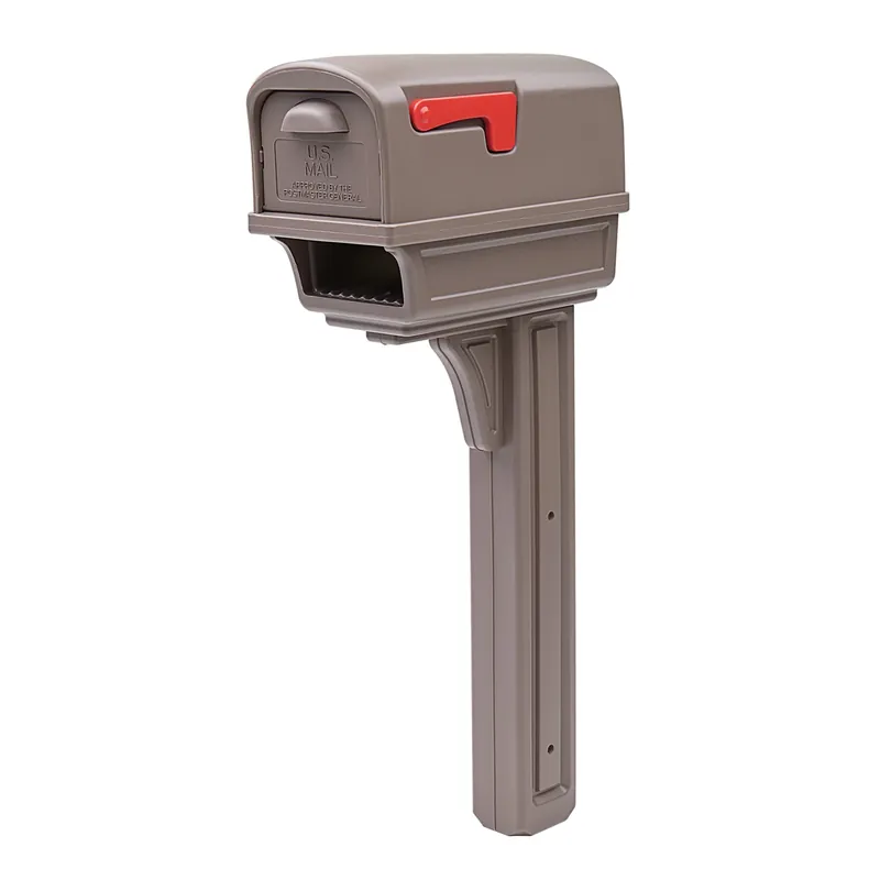 Gentry All-in-One Mailbox And Post Cover Combo, Mocha Plastic, Post Not Included