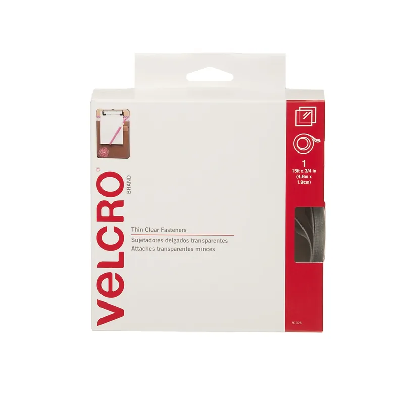 VELCRO Brand Thin Clear Medium Nylon Hook And Loop Fastener 180 In. L 1 Pk
