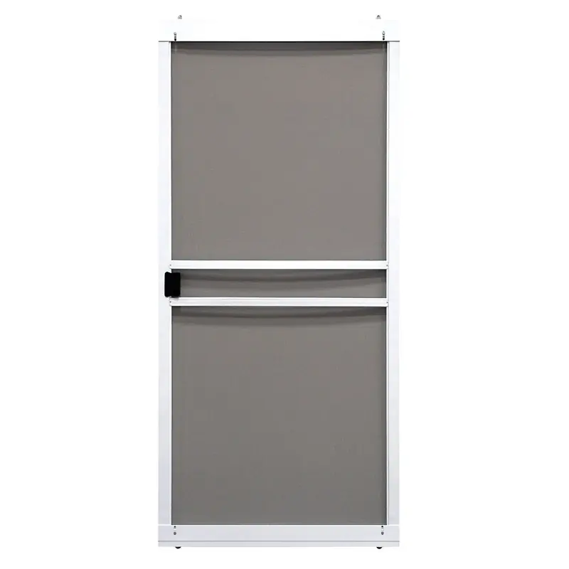 Breezeway Sliding Patio Screen Door, White Steel, Adjustable Height, 36-In. Wide
