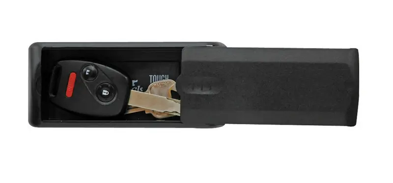207d Black Plastic Magnetic Key Storage Case With Steel Backing