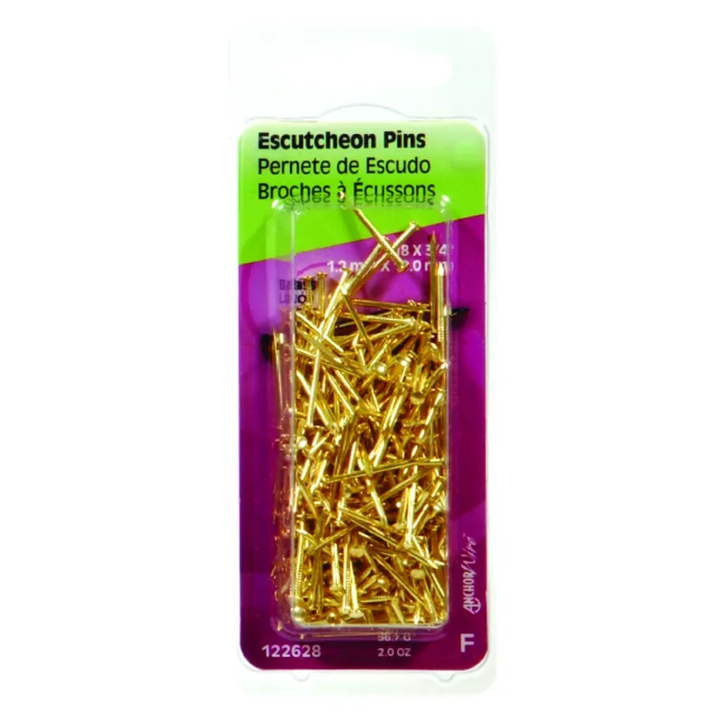 HILLMAN 18 Ga. X 3/4 In. L Brass Escutcheon Pins 1 Pk 2 Oz
