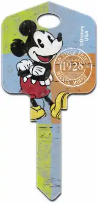 HILLMAN Disney Mickey Mouse House Key Blank 66/97 Single For Kwikset And Titan Locks Multicolored