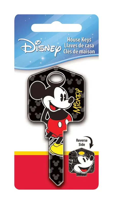 HILLMAN Disney Mickey Mouse House Key Blank 66/97 Single For Kwikset And Titan Locks Multicolored