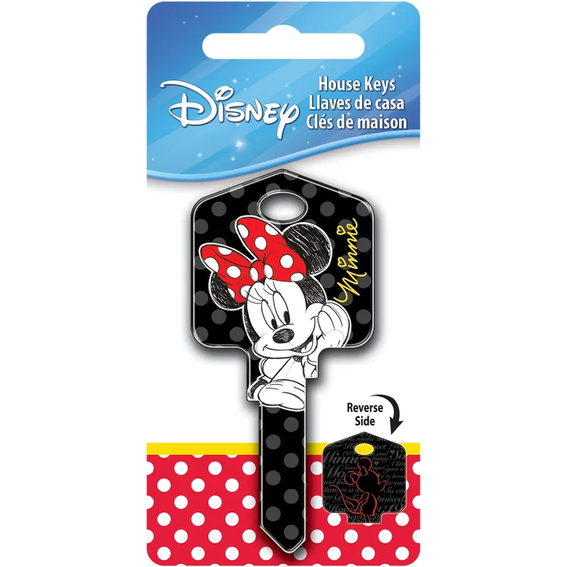 HILLMAN Disney Minnie Mouse House Key Blank 66/97 Single For Kwikset And Titan Locks Black