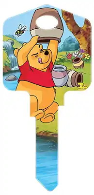 HILLMAN Disney Winnie The Pooh House Key Blank 66/97 Single For Kwikset And Titan Locks Multicolored