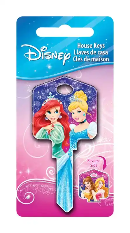 HILLMAN Disney Princesses House Key Blank 66/97 Single For Kwikset And Titan Locks Multicolored