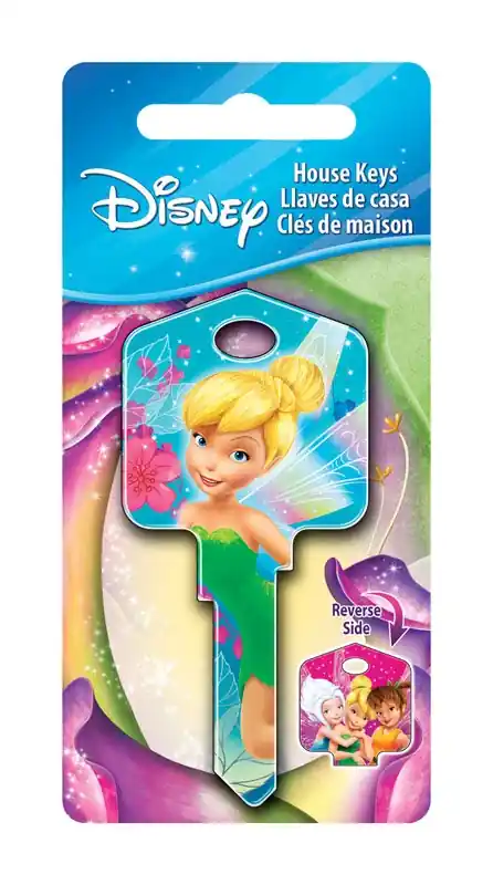 HILLMAN Disney Fairy House Key Blank 66/97 Single For Kwikset And Titan Locks Multicolored