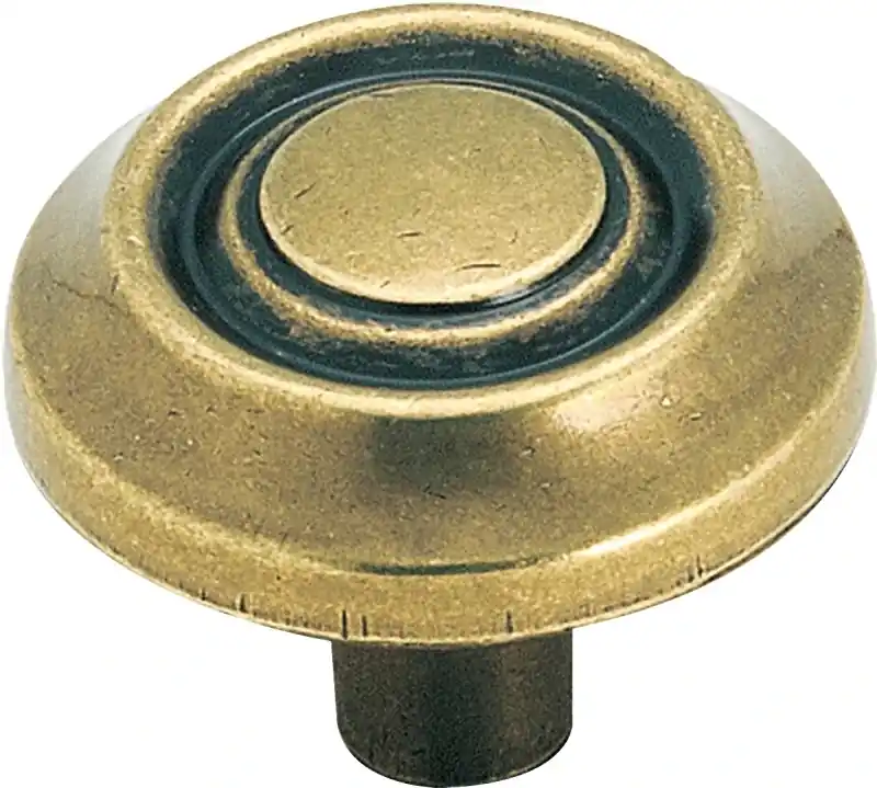 Amerock Traditional Classics Round Cabinet Knob 1-1/4 In. D 1 In. Burnished Brass 1 Pk