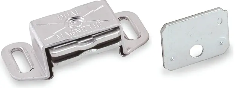 Magnetic Cabinet Catch, Aluminum, 2-3/16 In.