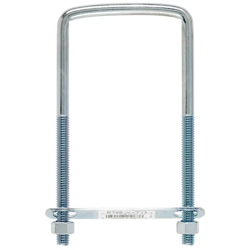 Hampton 3/8 In. X 3 In. W X 6 In. L Coarse Zinc-Plated Steel Square U-Bolt