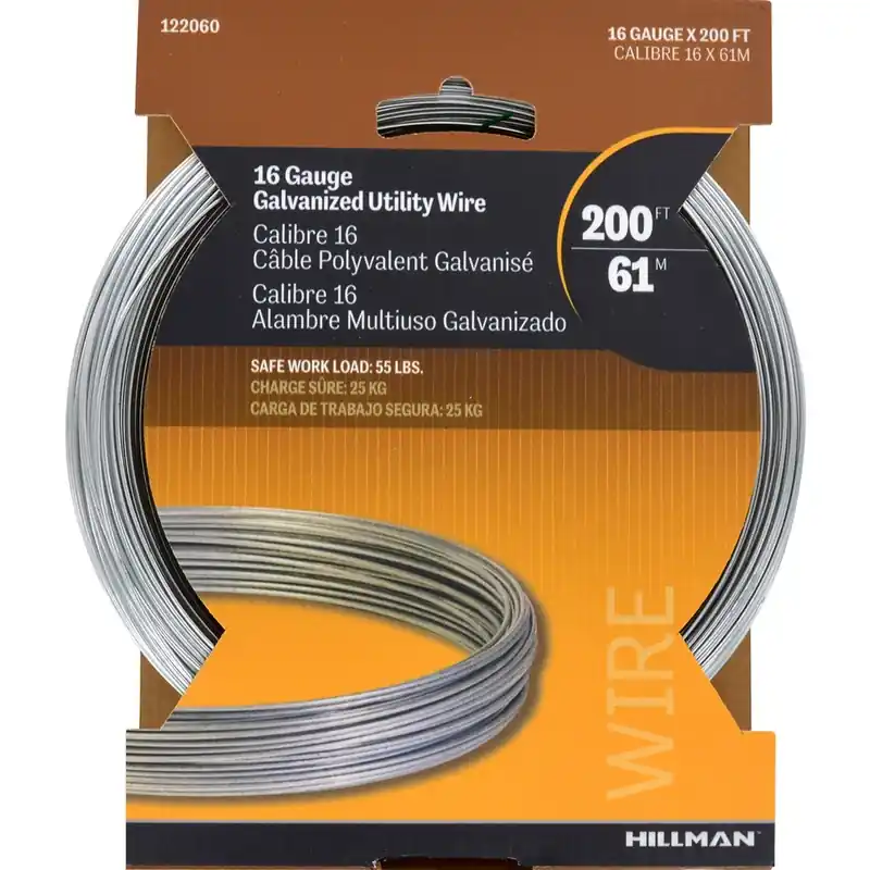 16-Gauge Galvanized Wire, 200-Ft.