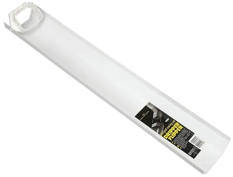 Dripper Flipper Hinged Downspout Extension, White, 30 In. Universal Size