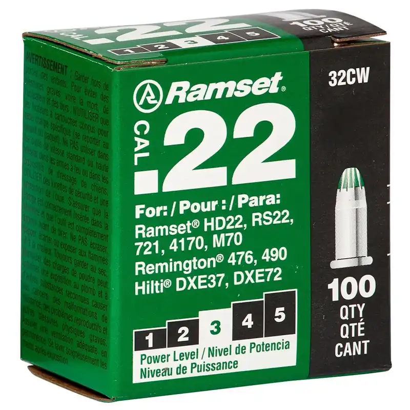 Ramset 0.22 In. D Steel Round Head Powder Loads 100 Pk