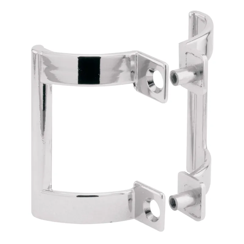 2 In. H X 1-1/5 In. W Chrome Silver Frameless Shower Door Handle