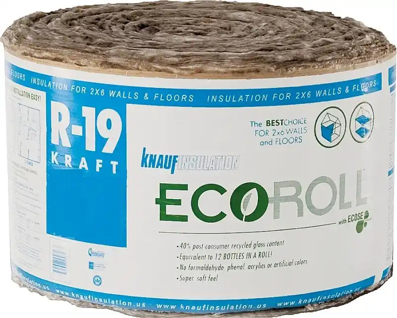 Knauf R-19 Kraft Faced Fiberglass Insulation Roll 23 In. X 39.16 Ft.