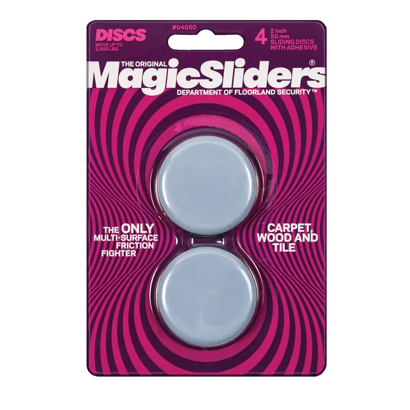 Magic Sliders Gray 2 In. Plastic Sliding Discs 4 Pk