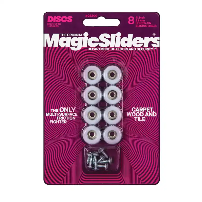 Magic Sliders Gray Plastic Floor Slide 8 Pk