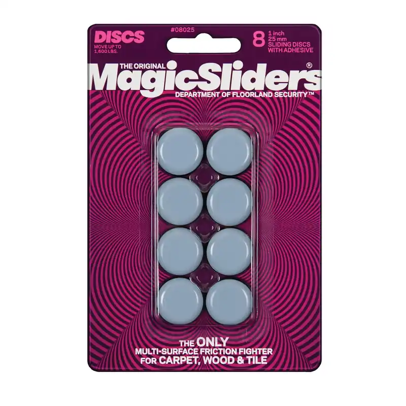 Magic Sliders Gray 1 In. Adhesive Plastic Sliding Discs 8 Pk