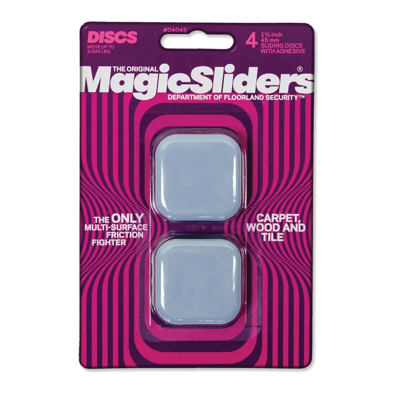 Magic Sliders Gray Plastic Floor Slide 4 Pk