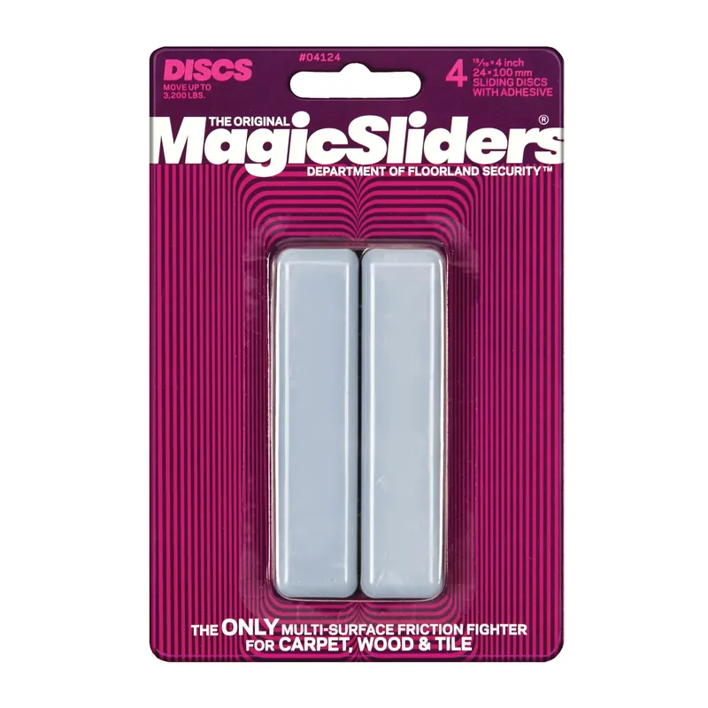 Magic Sliders Gray Adhesive Plastic Sliding Discs 4 Pk