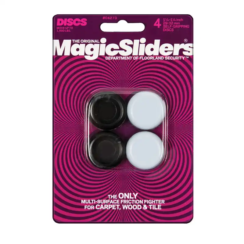 Magic Sliders Gray Plastic Floor Slide 4 Pk
