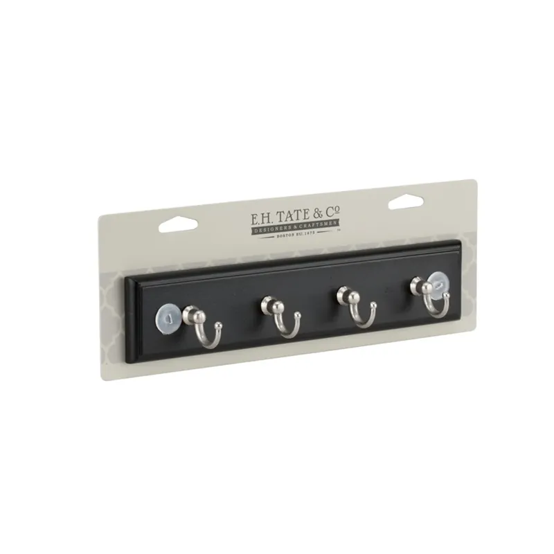 E.H. Tate & Co. 8.75 In. 31 L Satin Nickel Black Zinc Traditional Key Rack 1 PK