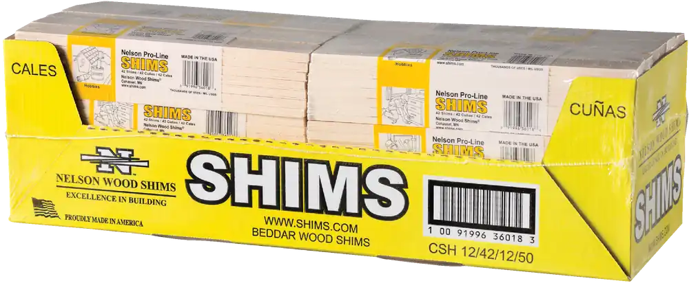 Nelson 1.5 In. W X 12 In. L Wood Shim 42 Pk