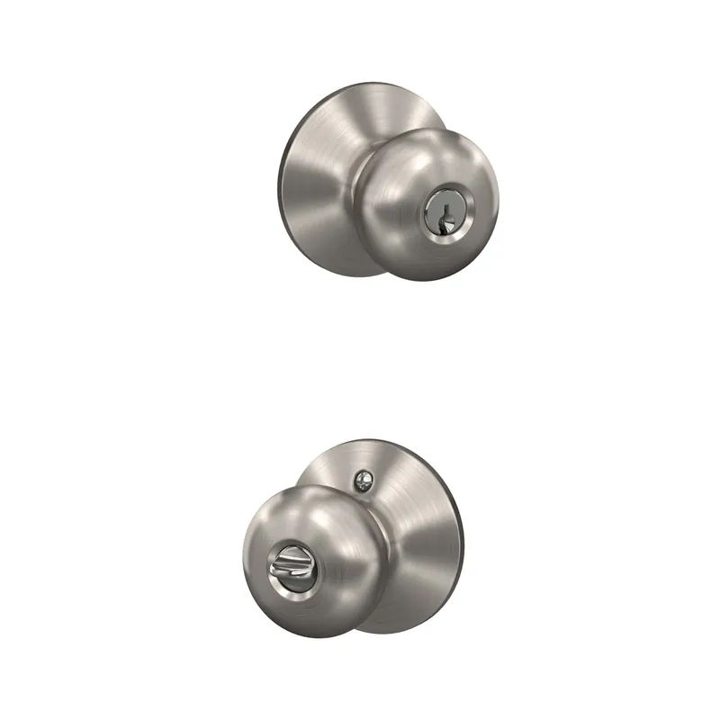 Satin Nickel Plymouth Knob Entrance Lock