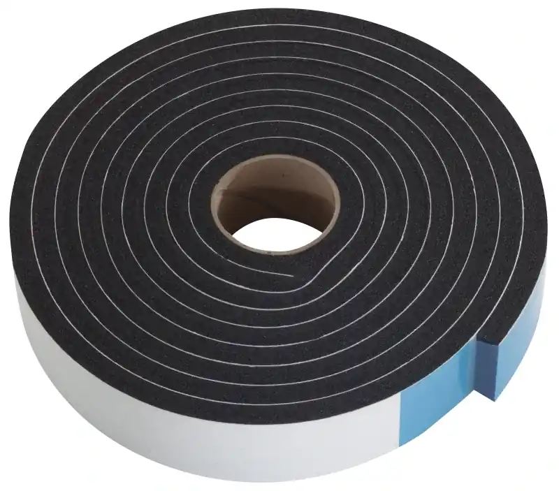 3/8 In. X 1-1/4 In. X 10 Ft. Black Sponge Rubber Weatherstrip Tape