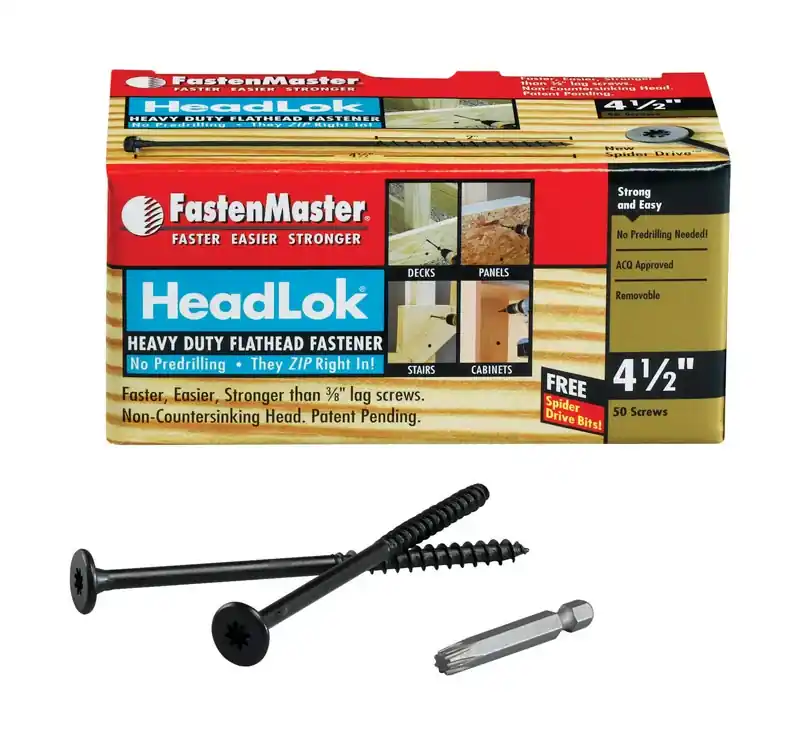 FastenMaster HeadLok 4-1/2 In. L Black Spider Flat Head Deck Screws 50 Pk
