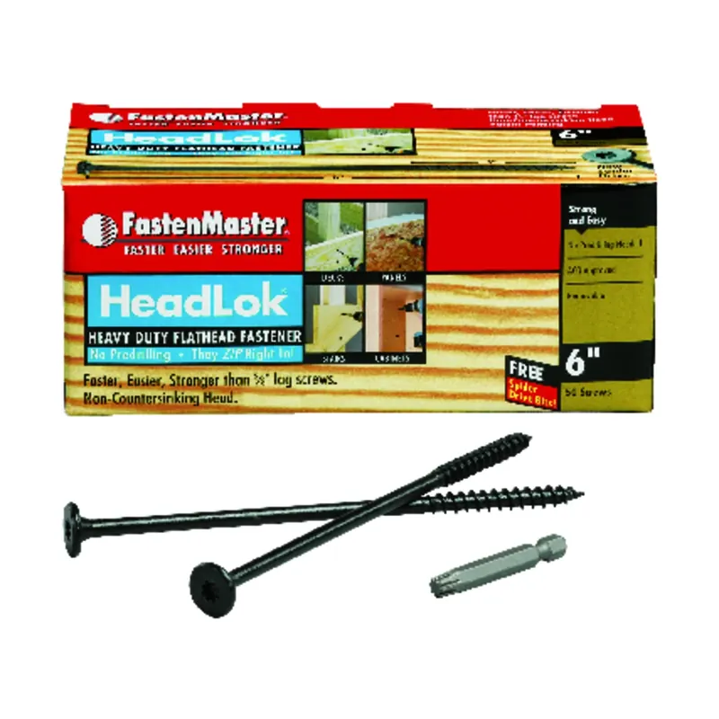 FastenMaster HeadLok 6 In. L Black Spider Flat Head Deck Screws 50 Pk