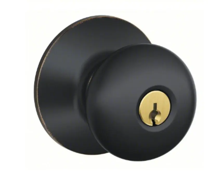 Entry Lockset, Plymouth Knob, Aged Bronze