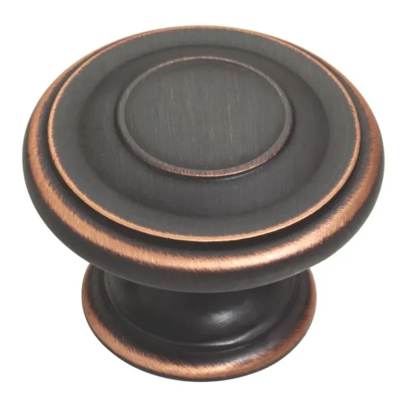 Harmon 1-3/8 In. (35mm) Bronze With Copper Highlights Round Cabinet Knob