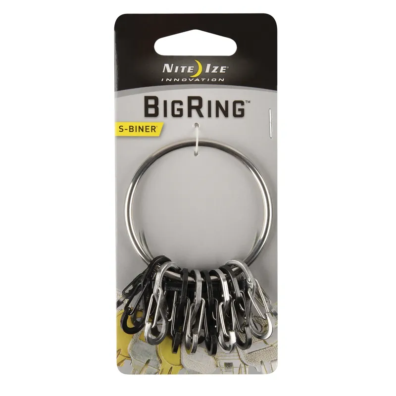 BigRing Key Holder + 8 S-Biners, Stainless Steel