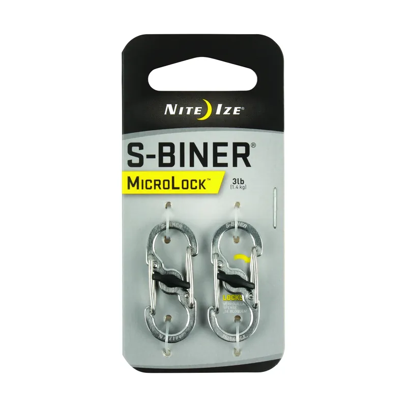 Nite Ize MicroLock Stainless Steel Silver Locking S-Biner