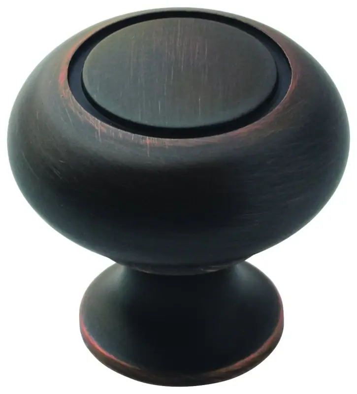 Amerock Allison Traditional Classics Round Cabinet Knob 1-1/4 In. D 1-3/16 In. Oil Rubbed Bronze 1 P