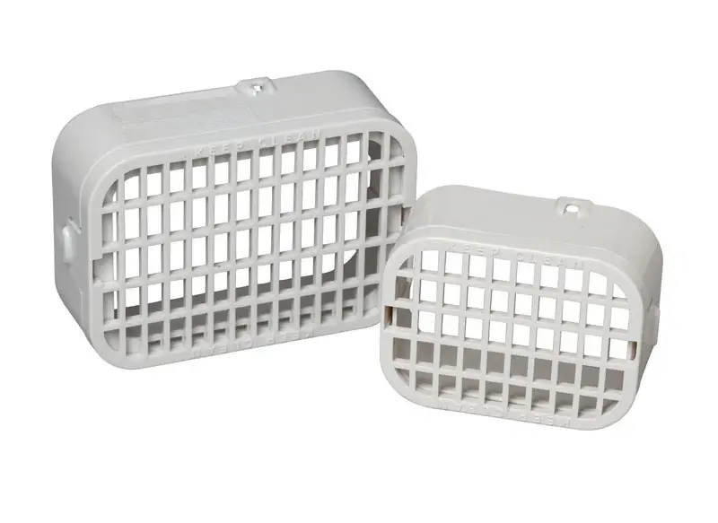 2 In. W X 3 In. L White Plastic Rodent Guard For Downspouts